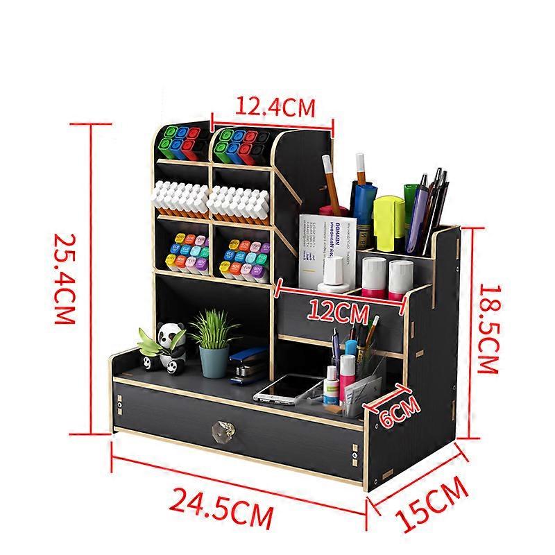 Pen Holder Nordic Ins Storage Box Creativity Office Desk Stationery Box Large Capacity Wooden Rack Wooden Organizer Box W2044