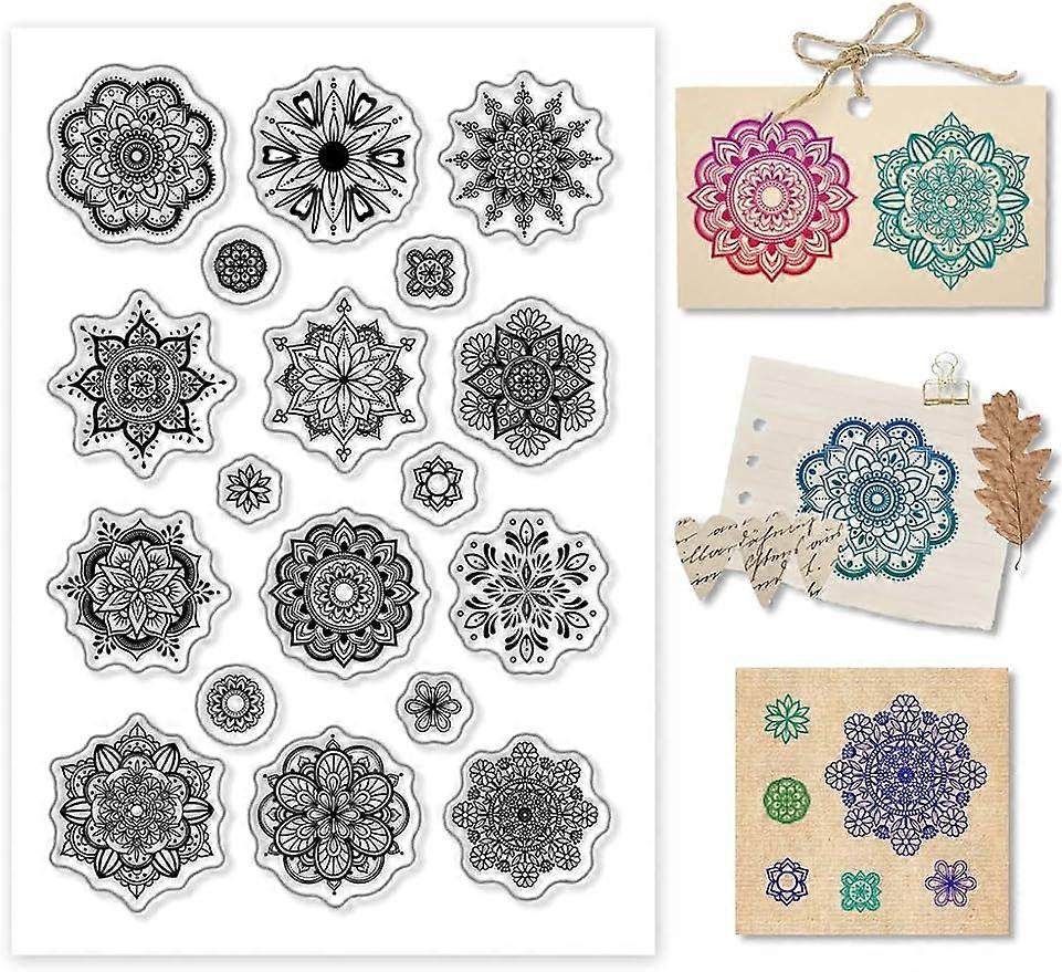 1Sheet Mandala Clear Silicone Stamp