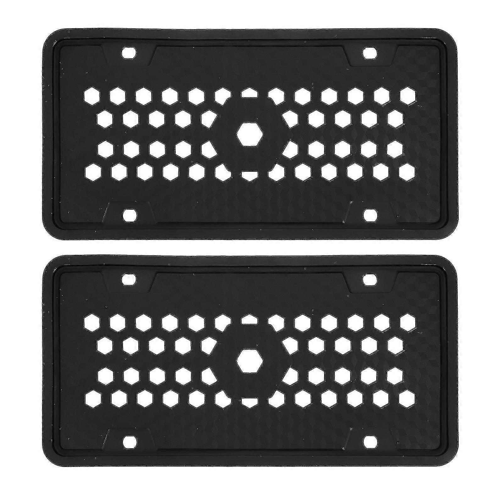 2pcs Silicone License Plate Frames Universal Us Car License Plate Brackets