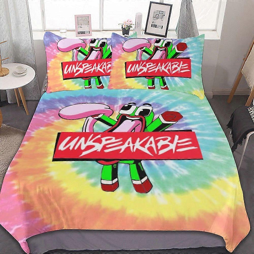 d197 Anime Unspeakable Conjuntos de Cama 3 Peças, Conjunto de Capa de Edredom Quente e Macio para Fãs Crianças Adolescentes, Decoração de Quarto de Meninas, Leve Respirável com 1 Edredom Cov