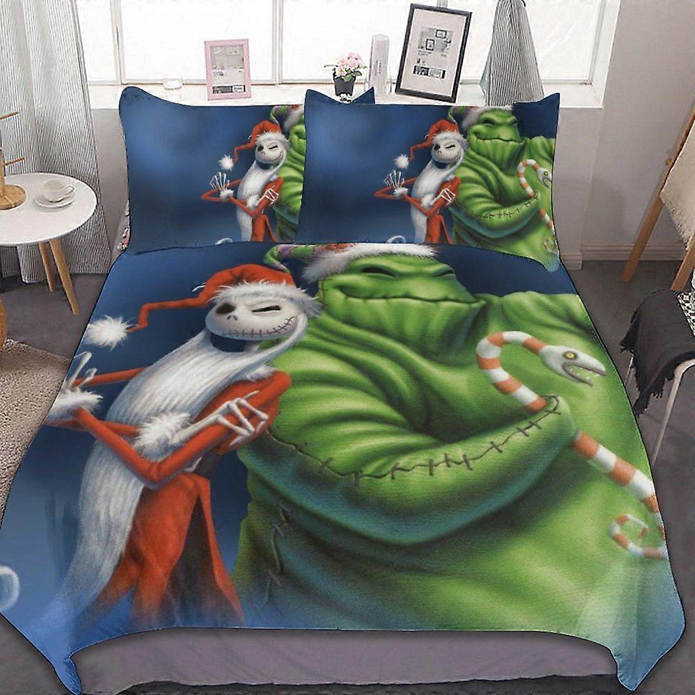 v143 Nightmare Before Christmas Conjunto de Cama de 3 Peças Conjunto de Capa de Edredom Macio Quente e Confortável Conjunto de Cama com 1 Capa de Edredom e 2 Fronhas para Ser