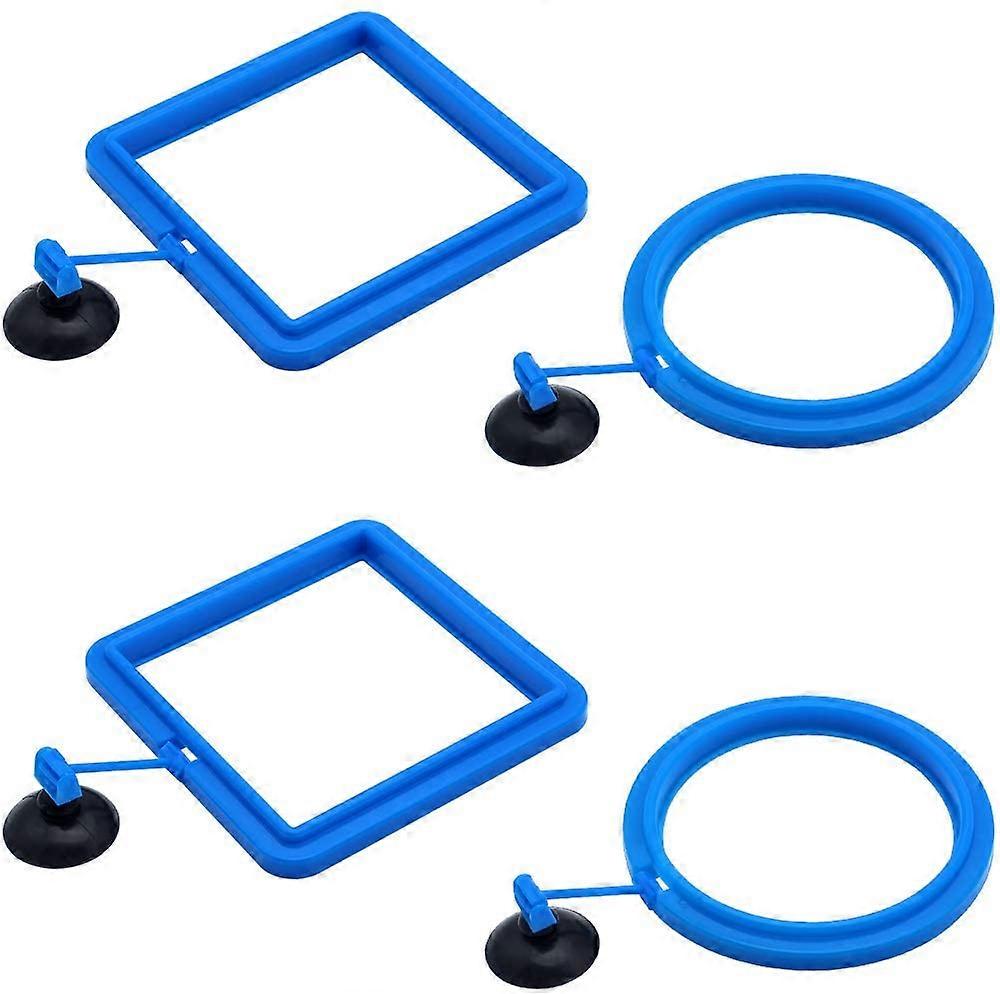 4PCS Aquarium Fish feeder Feeding Ring Square Round Floating Food Circle