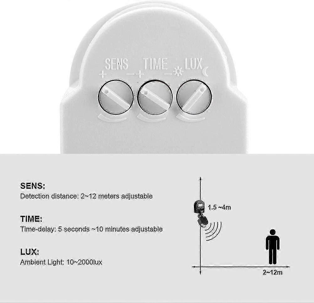 110v-240v Adjustable Body Motion Infrared Sensor Detector Light Bulb Switch (white)