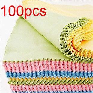 100 pièces Chiffon de nettoyage d’objectif en microfibre coloré Kit de nettoyage d’écran d’appareil photo Chiffon de lunettes de soleil