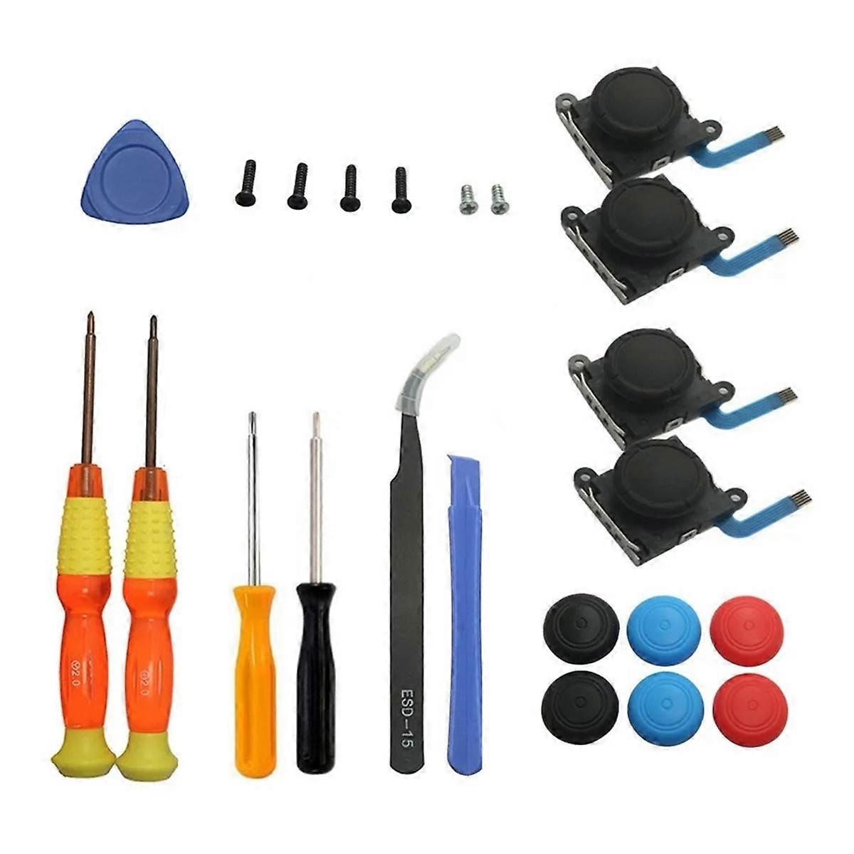 23PCS Set 3D Analog Joystick Switch Lite Joycon Controller Joystick+Screwdriver+Joystick Cap Repair