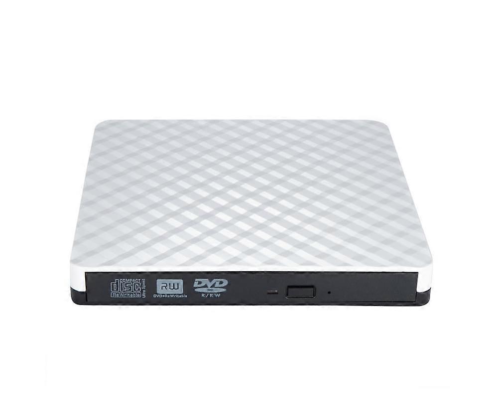 USB 3.0 External CD-ROM DVD-RW VCD Player Optical Drive Writer for PC Computer - White