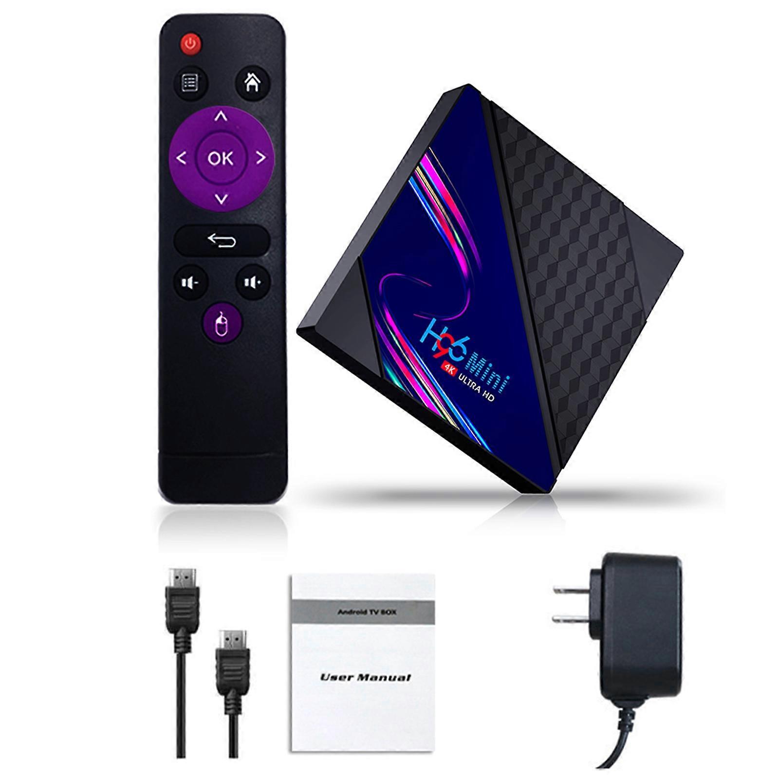 H96mini V8 Et roid 10.0 Smart TV Box 2.4G & 5G Double Wifi BT4.0 Télécommande vocale de lecteur multimédia
