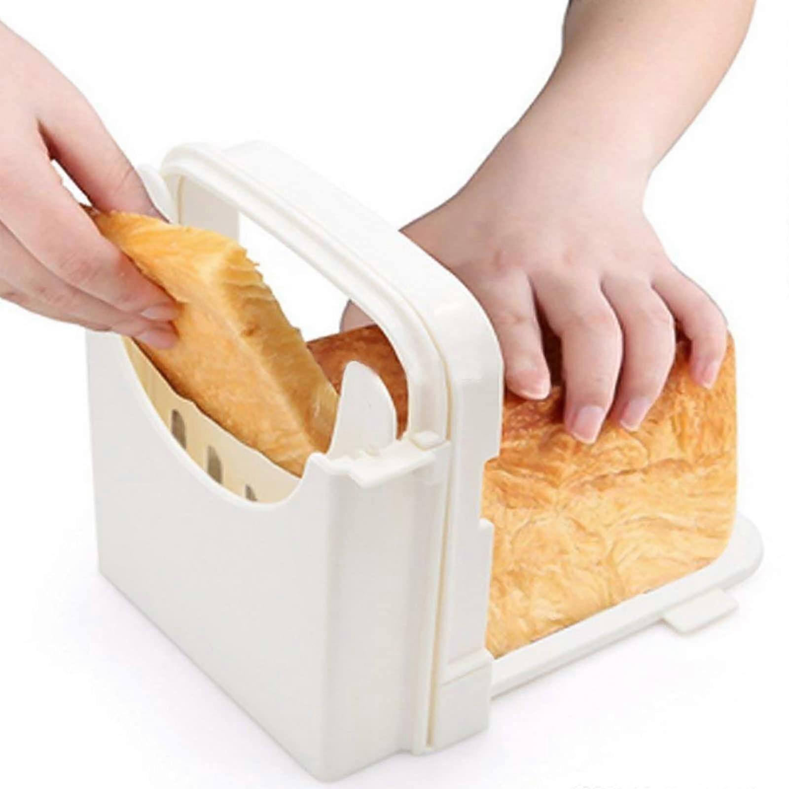 Bread Slicer, Multifunctional Sandwich/Toast Maker,Folding and Adjustable Slicer for Cutting Bread with 4 Slice Thickness