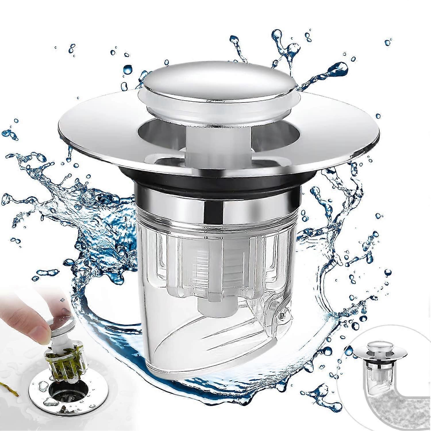 Sink Stopper, Pop-up Drain Plug With Odor Proof And Anti-insect Strainer, Universal Anti-c