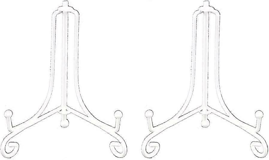 2 Pcs 4 Inch White Iron Small Plate Stand Holder
