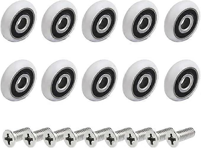 Pack of 10 Replacement Shower Door Rollers (19mm)