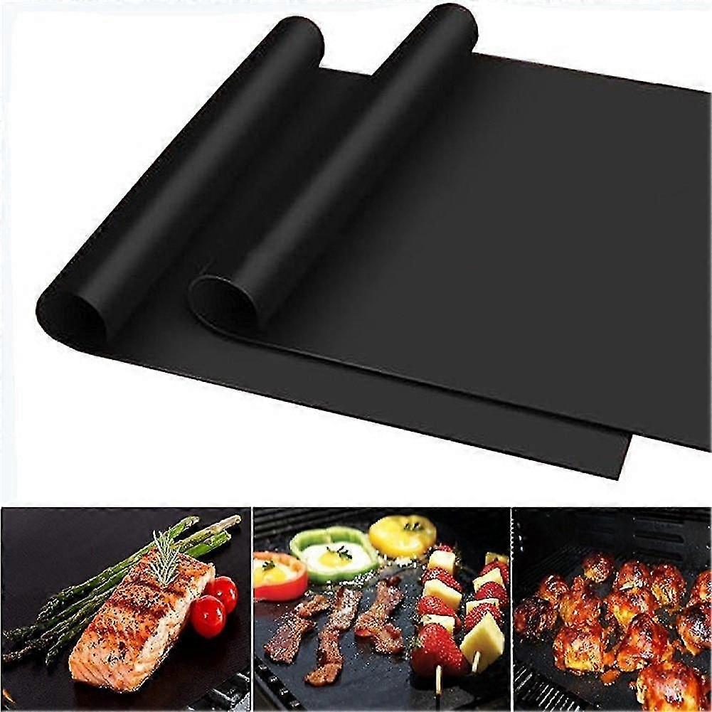 5pcs Non-stick Bbq Grill Mat Reusable Dishwasher Safe Backing Sheet
