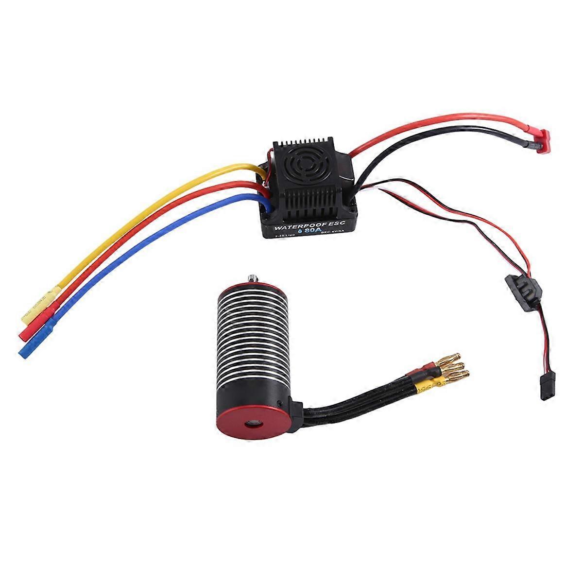 80A Brushless Motor ESC Combo 3670 Motor für 1/10 RC Drift Racing Offroad-Automotor, 2850KV