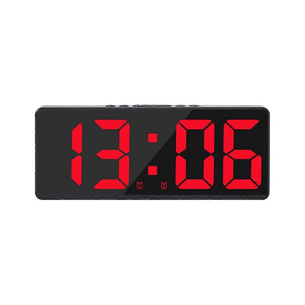 LED Digital Clock Mirror Display Snooze Alarm Temperature Time Table Desk Decor