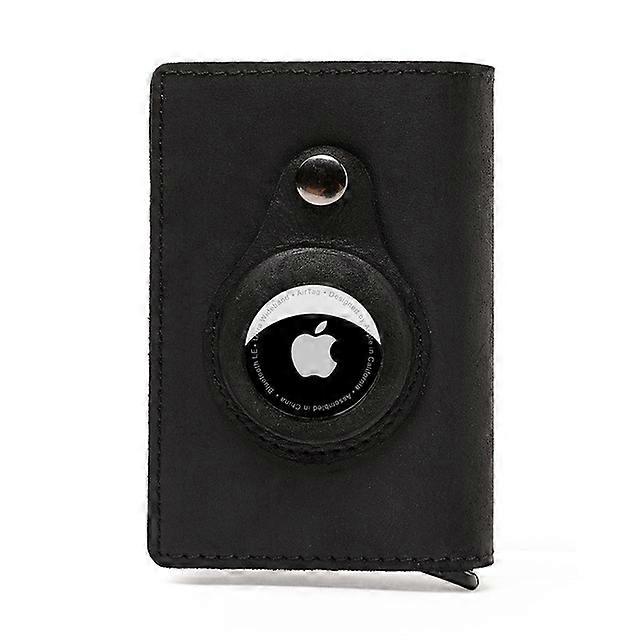 Airtag Wallet Slim Minimalist Front Pocket Wallet with Built-in Case Holder for AirTag Leather Credit Card Holder RFID Blocking