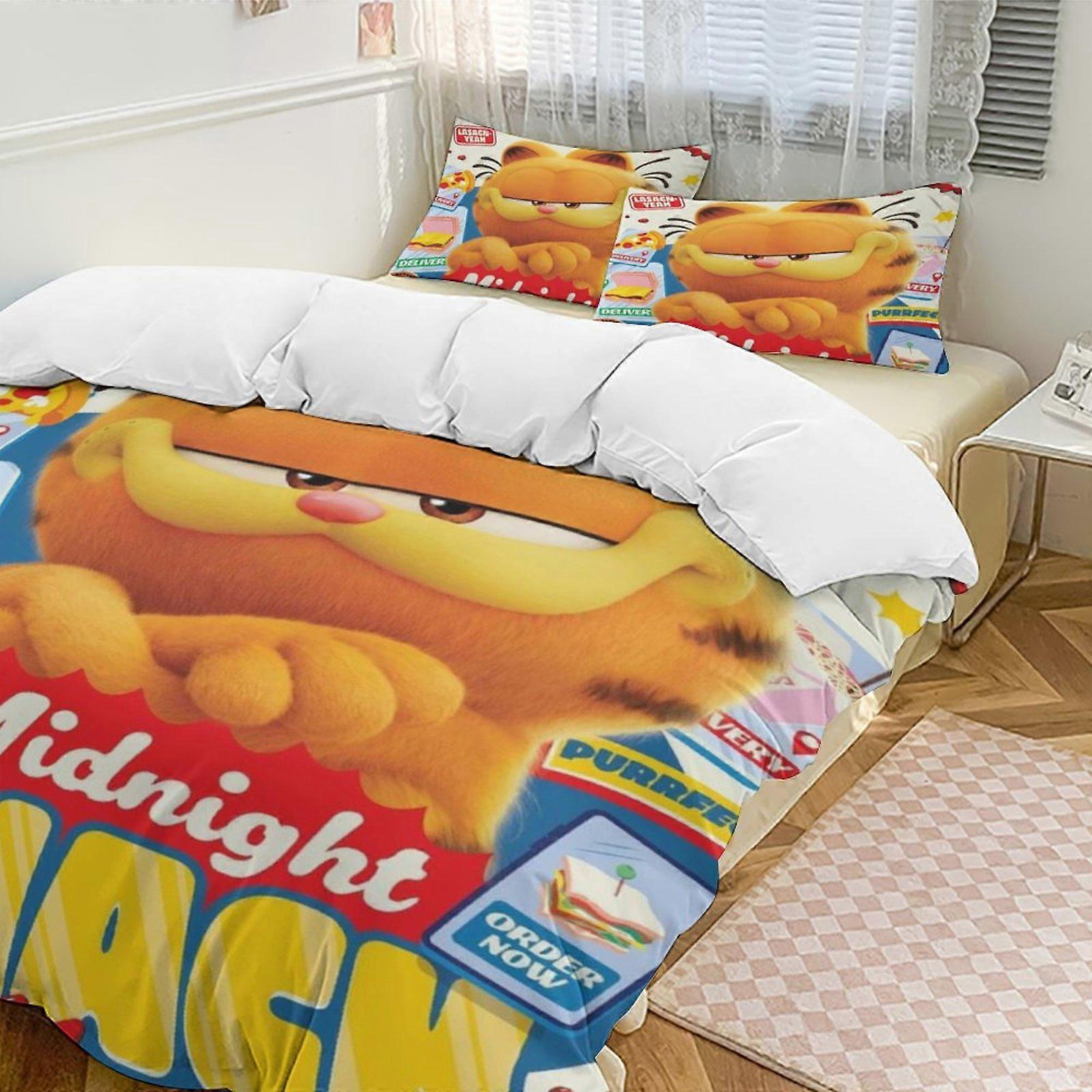 a2709 Lençóis O Conjunto de Cama Garfield Capa de Edredão Capa de Edredão Tema dos Desenhos Animados Lençóis de Quarto Infantil iip2709