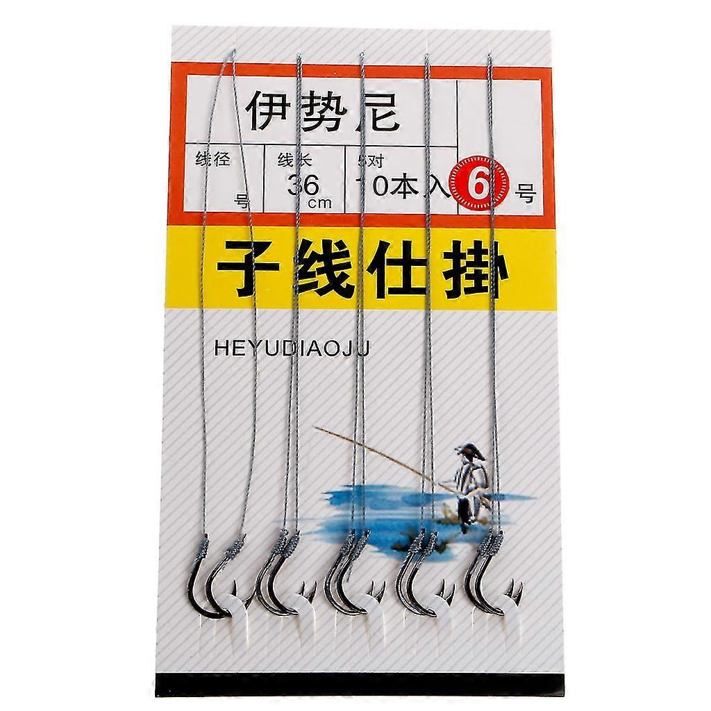 5 pár Horgászat Kötött Double Hooks High Carbon Steel Fishhooks String Új