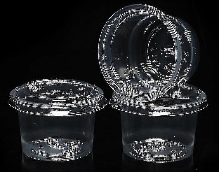 100pcs 120ml المتاح جزء أكواب التوابل كوب مع غطاء لصلصة الزبادي جيلي بودنغ