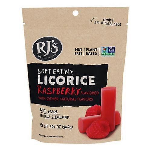 Rjs Licorice Soft Eating Licorice Raspberry ,7 Oz(Case Of 8)