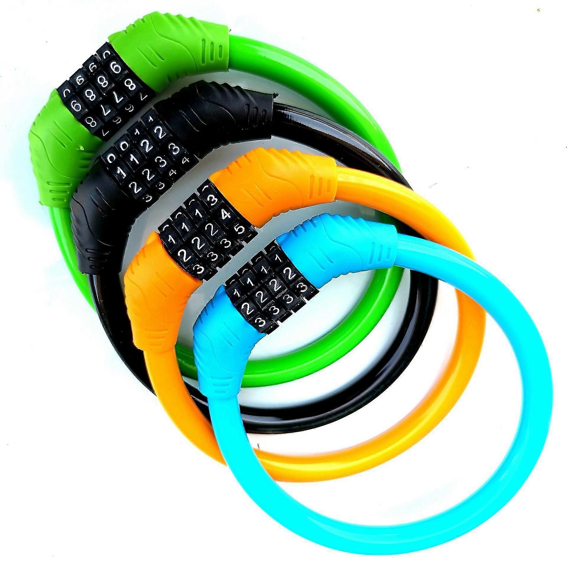 Security Bicycle Lock, 4-digit combination, cable random colors, one piece