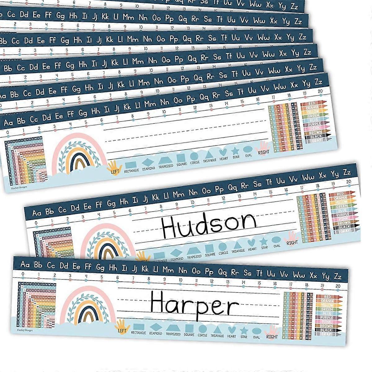 25 Boho Teacher Name Plate for Desk Classroom - Desk Name Tags Classroom Kindergarten, Student Desk Name Plates