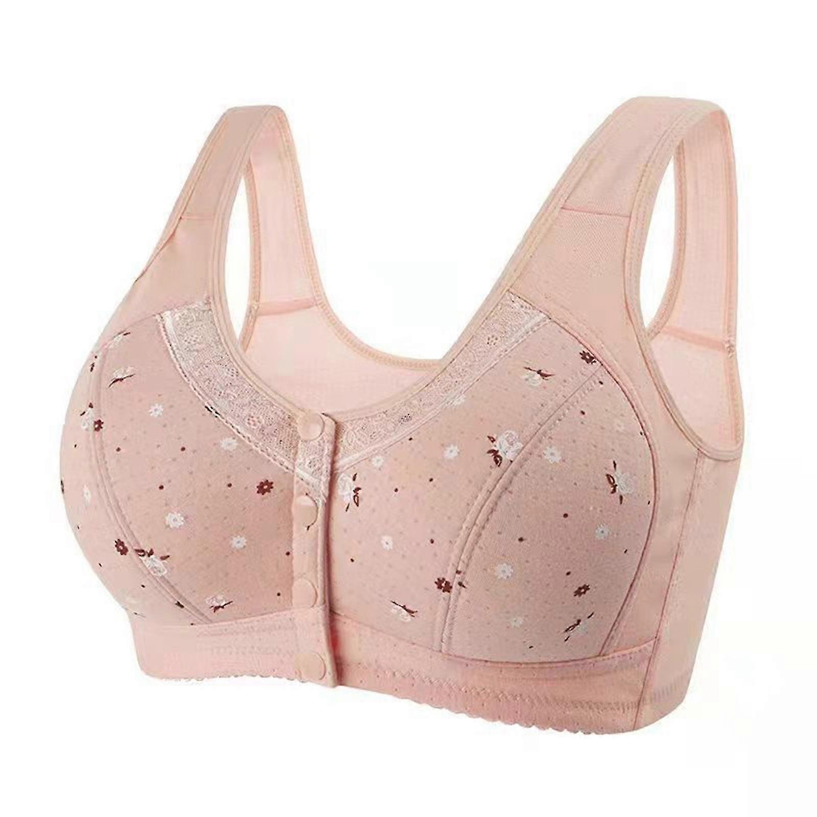 Woman's Button Front Closure Bras Comfortable Lace Breathable Bra Underwear No Underwire Everyday Bras Push Up Underwear