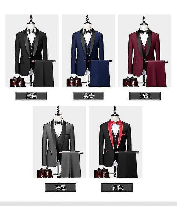 Men's Wedding ~ Prom Shawl Collar Vested 3 Pieces Tuxedos