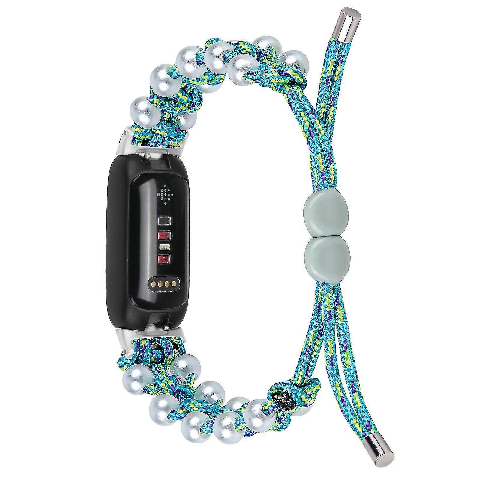 Fitbit Inspire 3 Pearl Decor Justerbart Flätat Rep Armband - Regnbåge