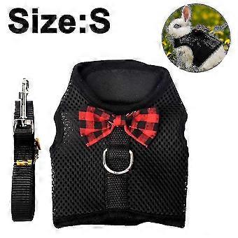 Guinea Pig Harness And Leash Soft Mesh Small Pet Harness With Bowknot Bell, No Pulling Comfort Padded Vest For Guinea Pigs, Ferret, Chinchilla, Rats