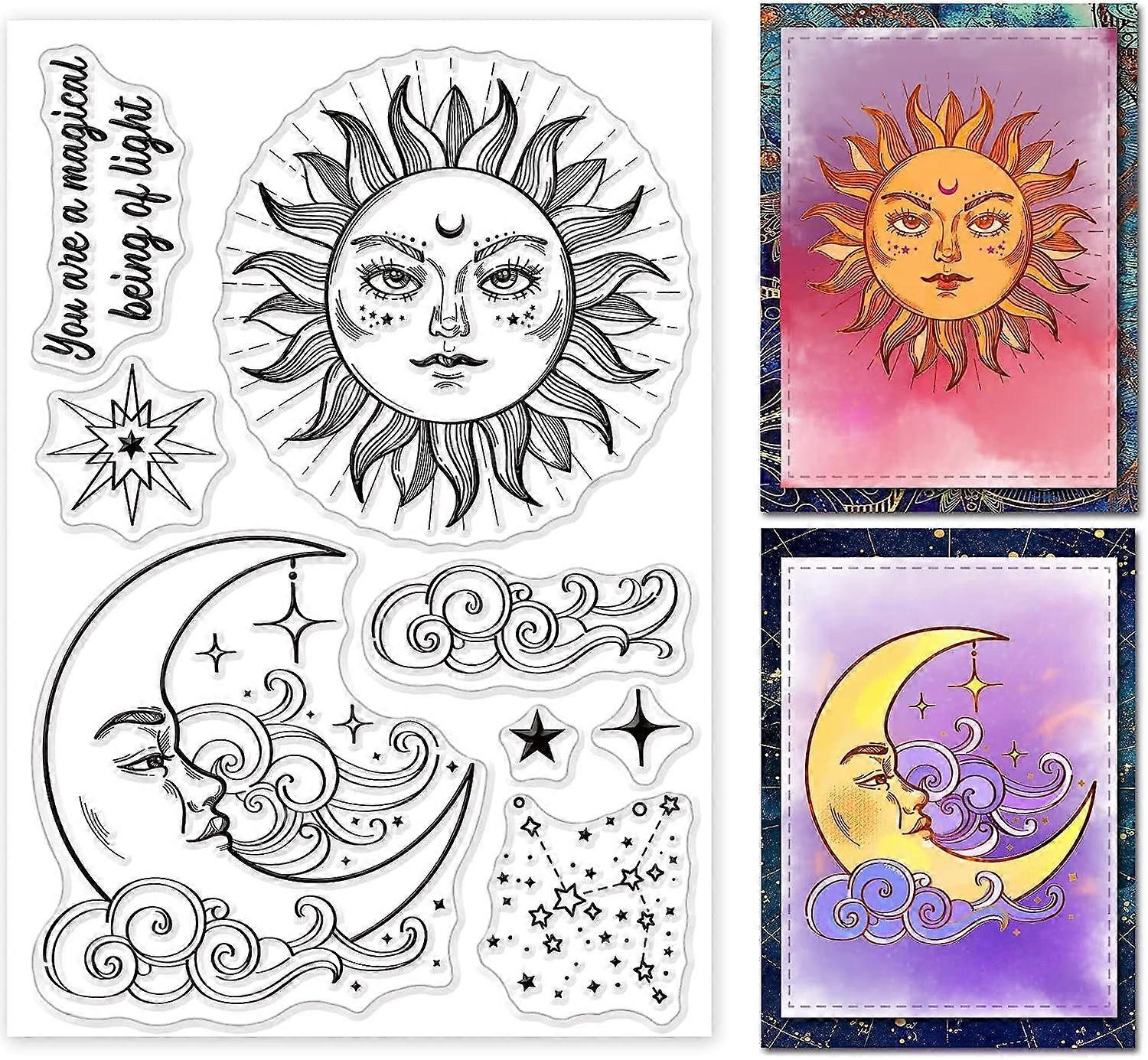 Sun and Clear Stamp Magic Sentiments Words Silicone Clear Stamp Clouds Rubber Transparent Seal Stamp