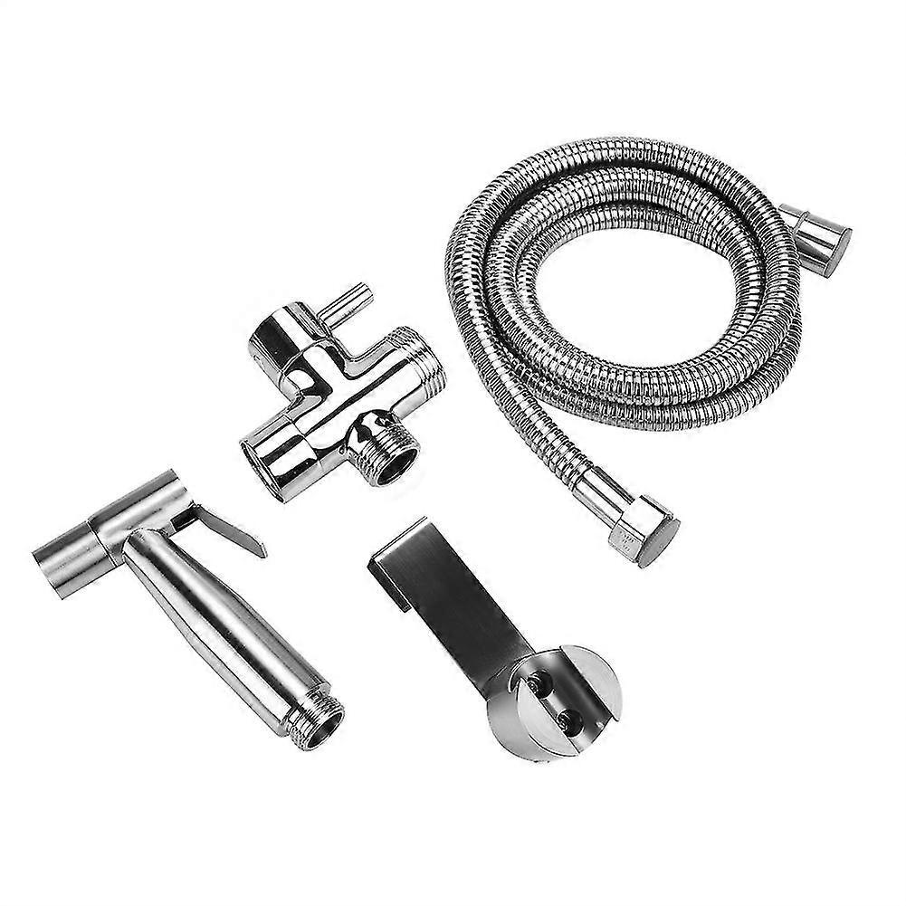 304 Stainless Steel Handheld Bidet Spray Shower Head Kit - Bathroom Toilet Adapter Hose