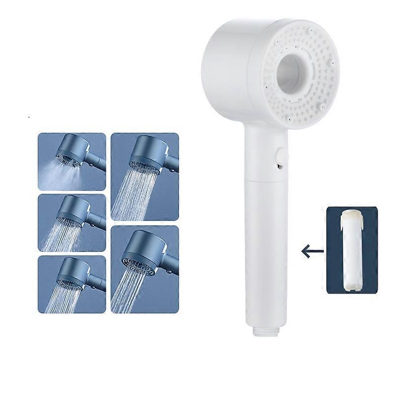High-Pressure Handheld Shower Head Basic White