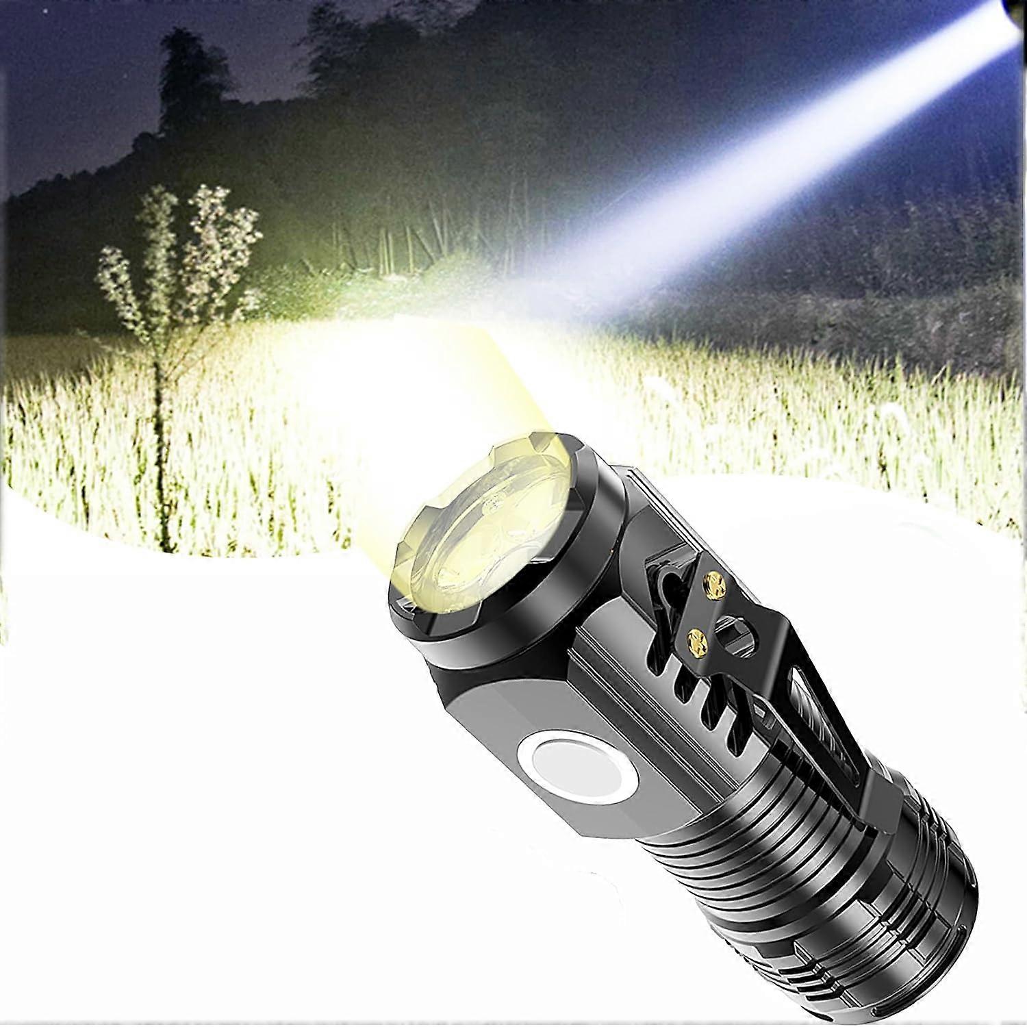 Mini Torch with Three-Eyed Monster,3 Inch LED Torch Mini Extremely Bright,Waterproof Rechargeable Torches with 5 Light Modes for Camping Outdoor