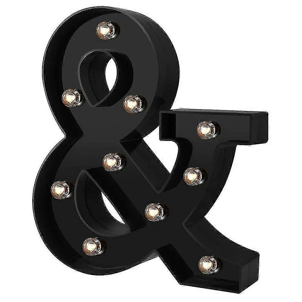 Newly Design Led Letters Lights 26 Alphabet Black Decorative Marquee Lamps For Wedding Party