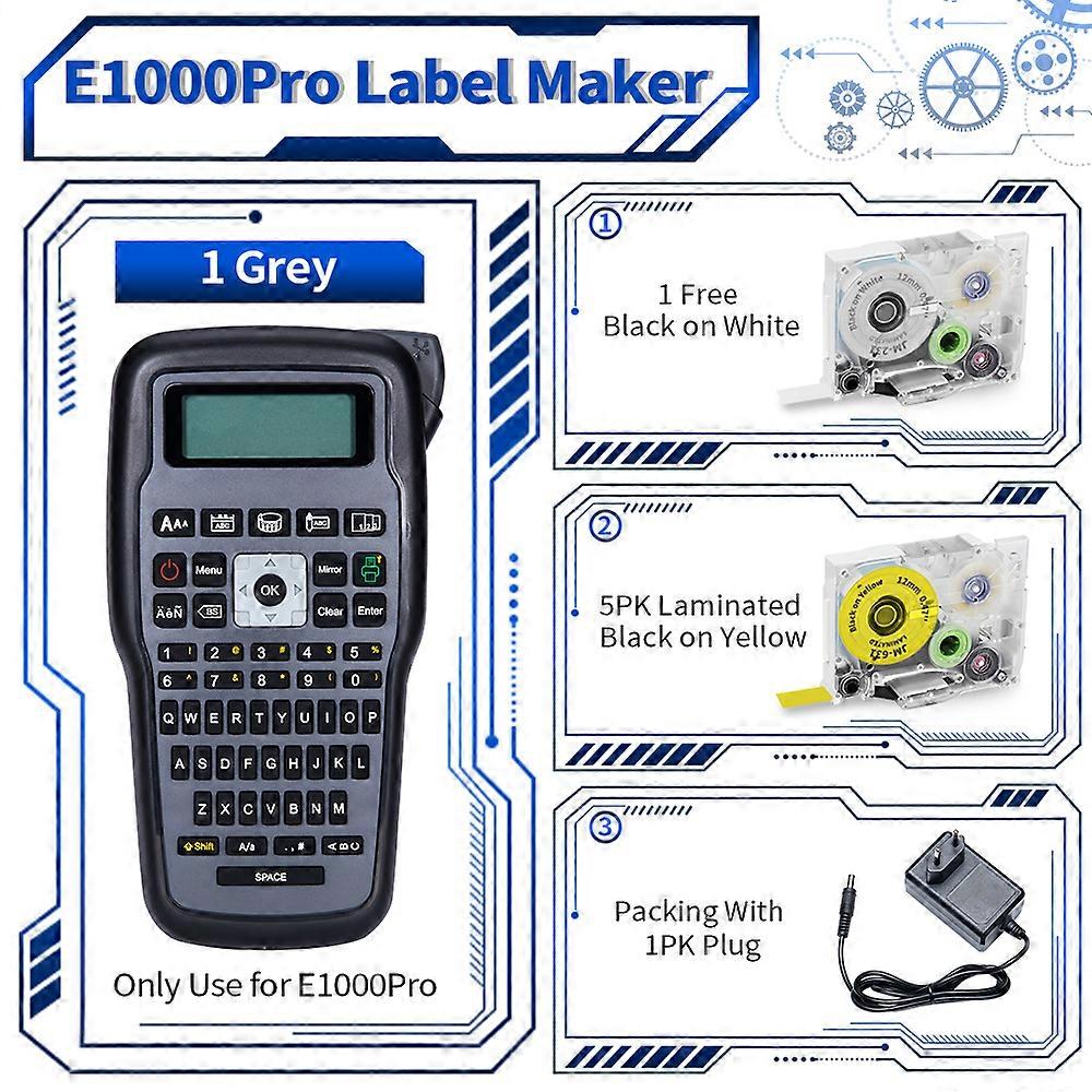 Portable Handheld Label Printer E1000 With QWERTY Keyboard Labeler AC Adapter for Power Suitable for Home Office Organization