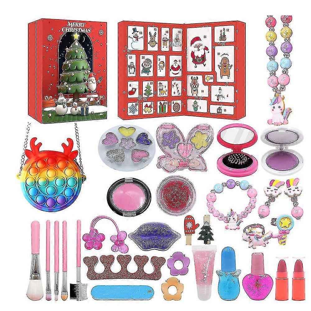 Christmas Double-sided Blind Box Set Diy Decompression Venting Sensory Toys 24-day Countdown Gift Box