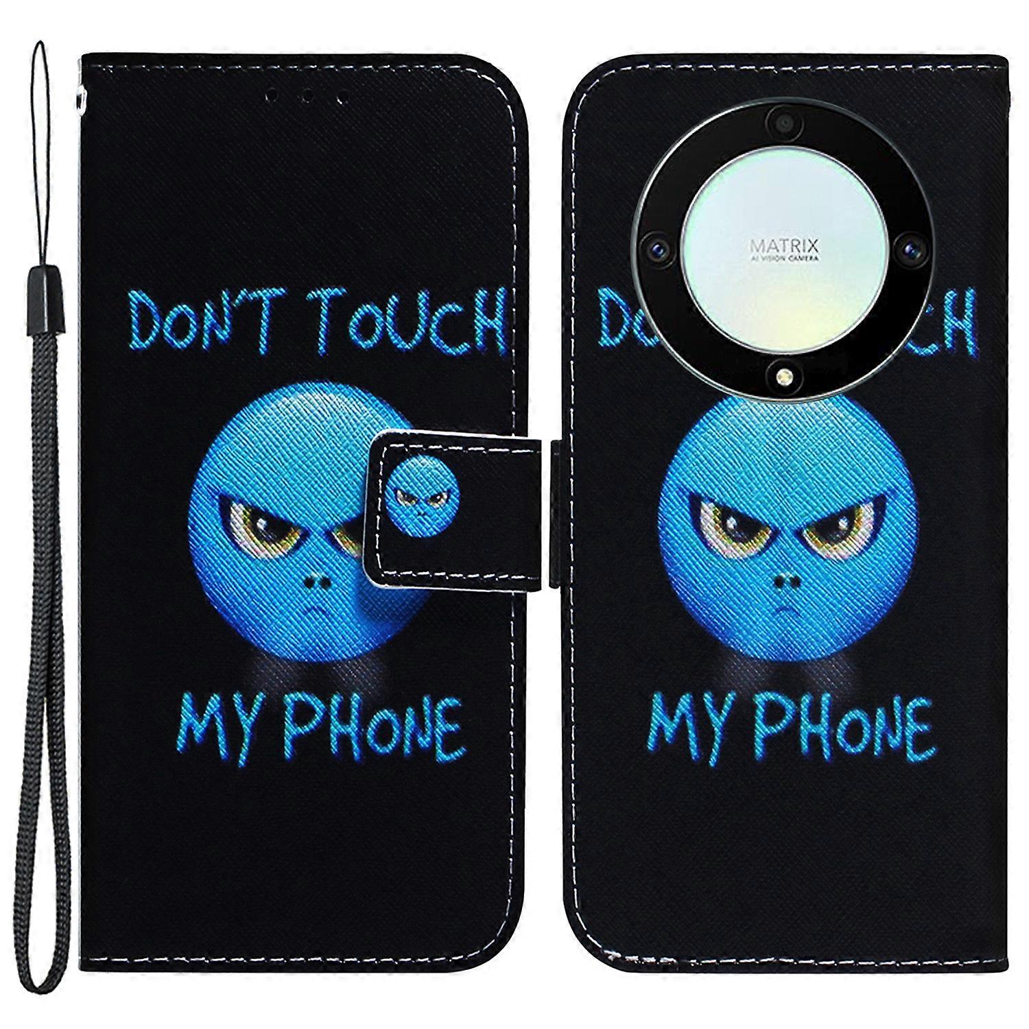 For Honor Magic 5 Lite 5G / X40 5G/X9a 5G Pattern Printing Stand Cover Anti-drop PU Leather Wallet Phone Case with Strap