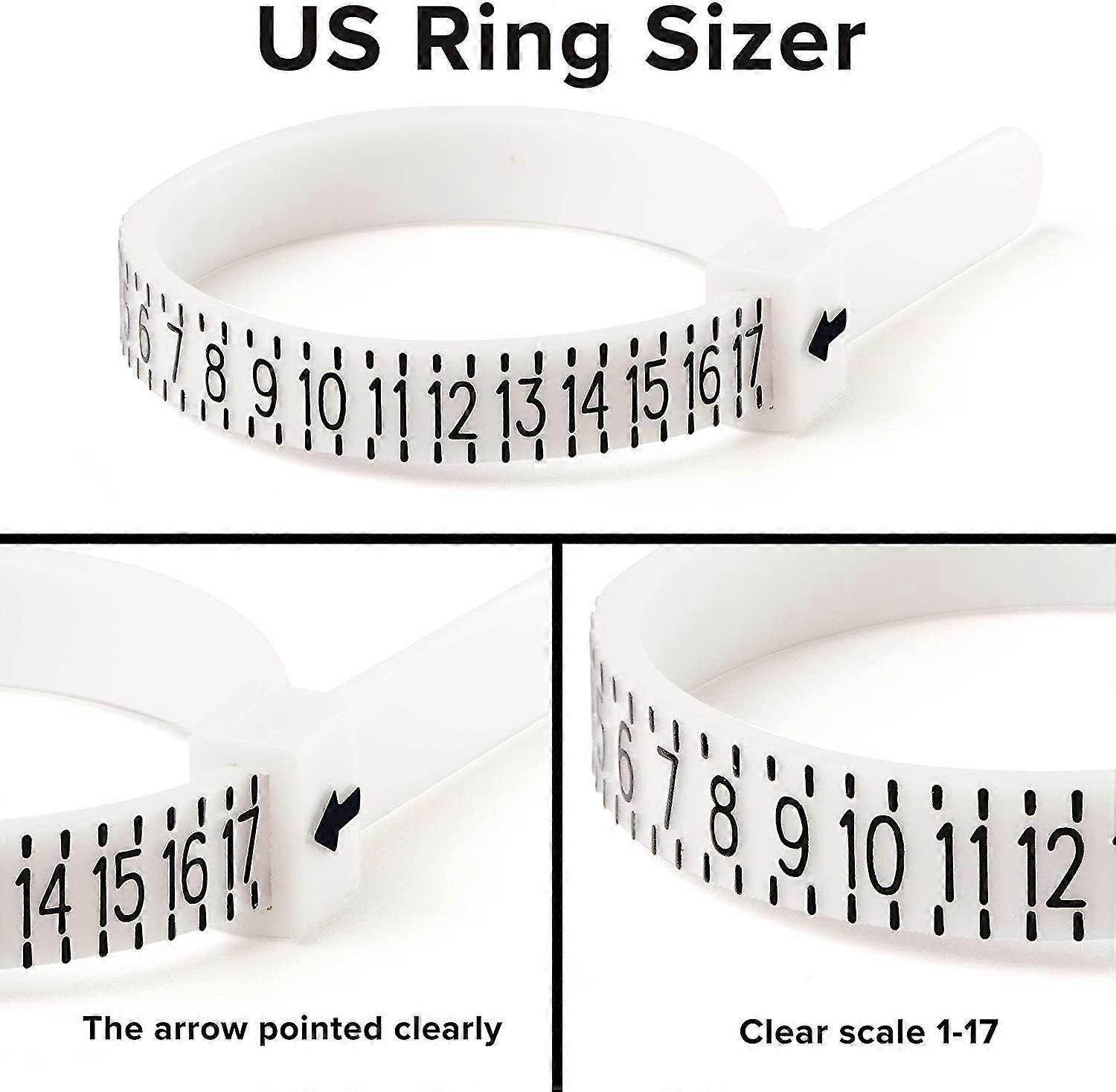 Ring Sizer Measuring Set Reusable Finger Size Gauge Measure Tool Jewelry Sizing Tools 1-17 Usa Rings