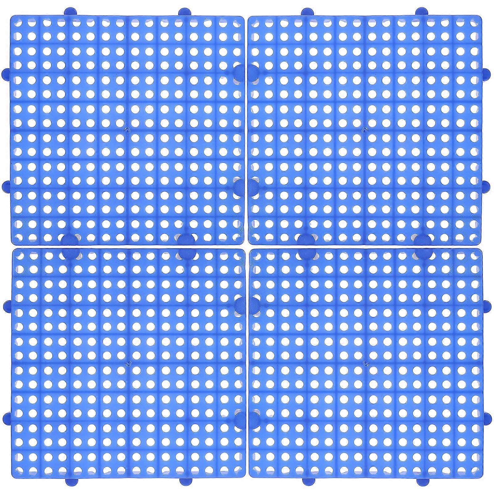 4 stk Plast Utendørs Patio Gulv Interlocking Patio Fliser Interlocking Utendørs Fliser