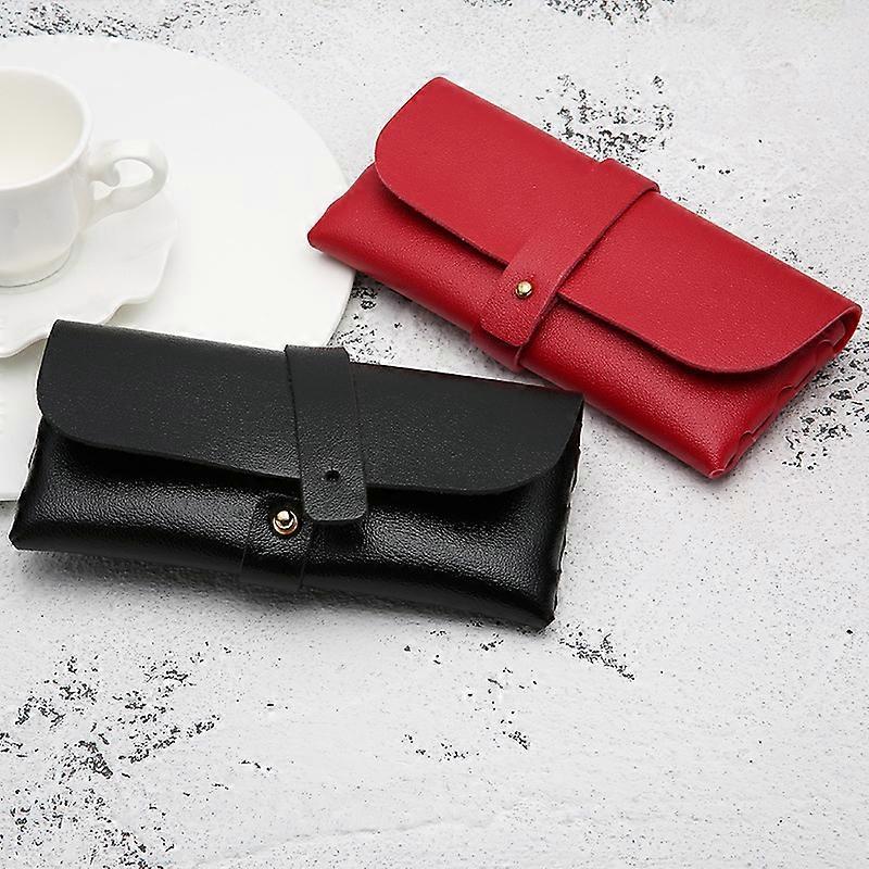 2 Pack Soft Glasses Case (Black + Red), Buckle Sunglasses Case