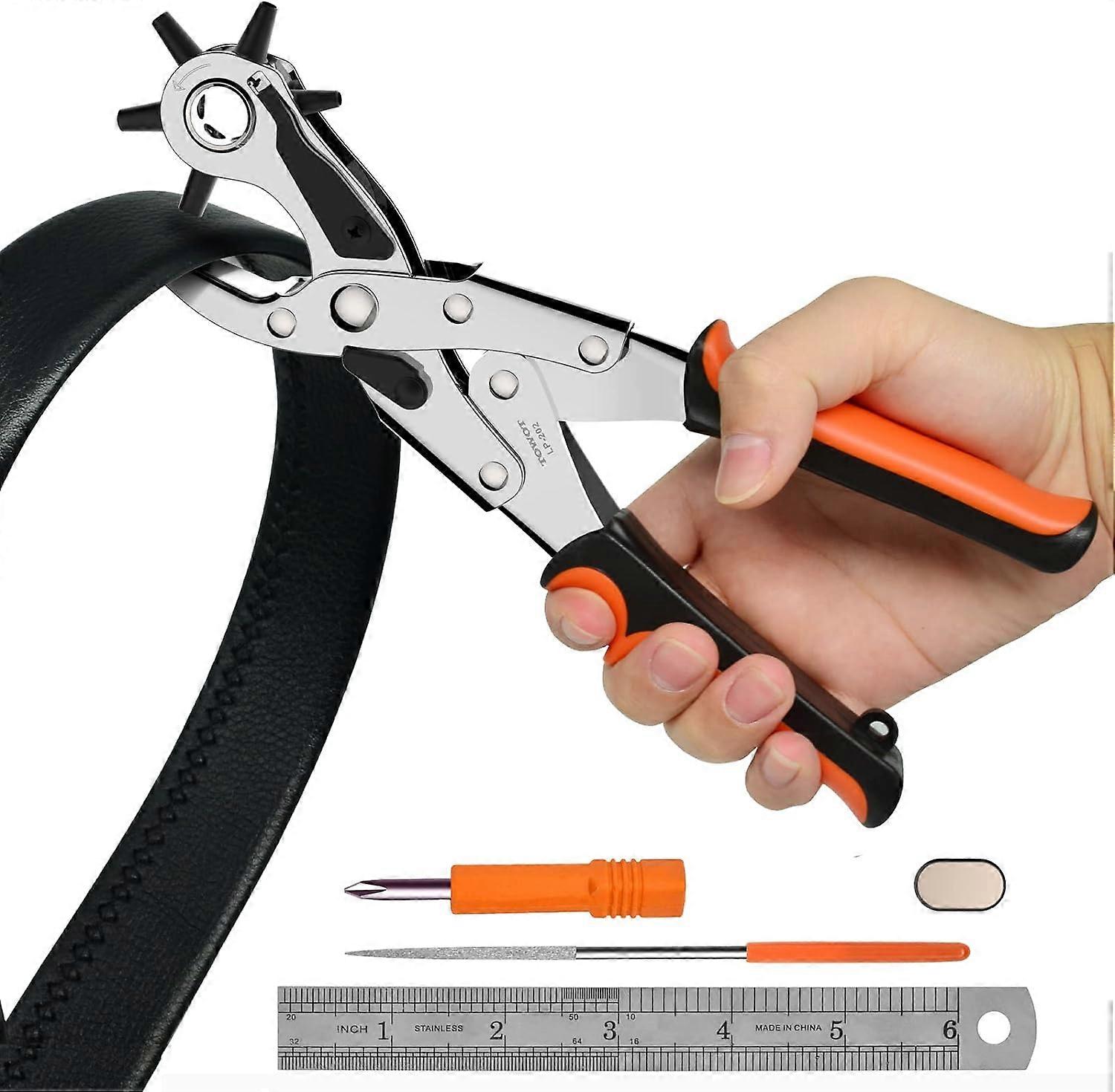 Belt Hole Punch Kit, Upgraded Leather Hole Punch for Belts, Saddles, Shoes, Fabric, DIY and Craft Projects