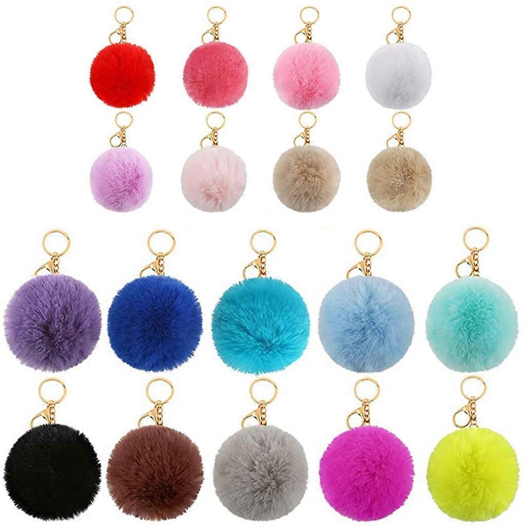 Set of 18 Mixed Color DIY Faux Rabbit Fur Pompom Artificial Fur Balls Fur Pom