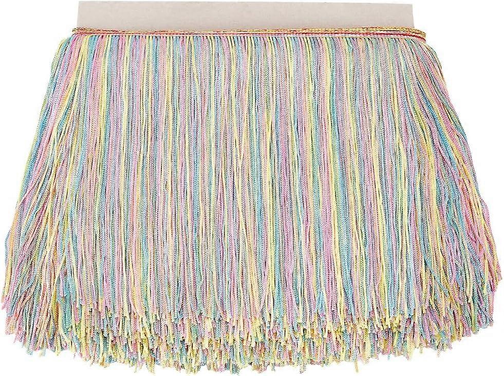 11 Yards Rainbow Tassel Fringe Trim 7.8inch Colorful Polyester Tassel Lace Trim Chainette Fringe Trim Tassel Sewing Trim for DIY Craft Lamp Shade Clot