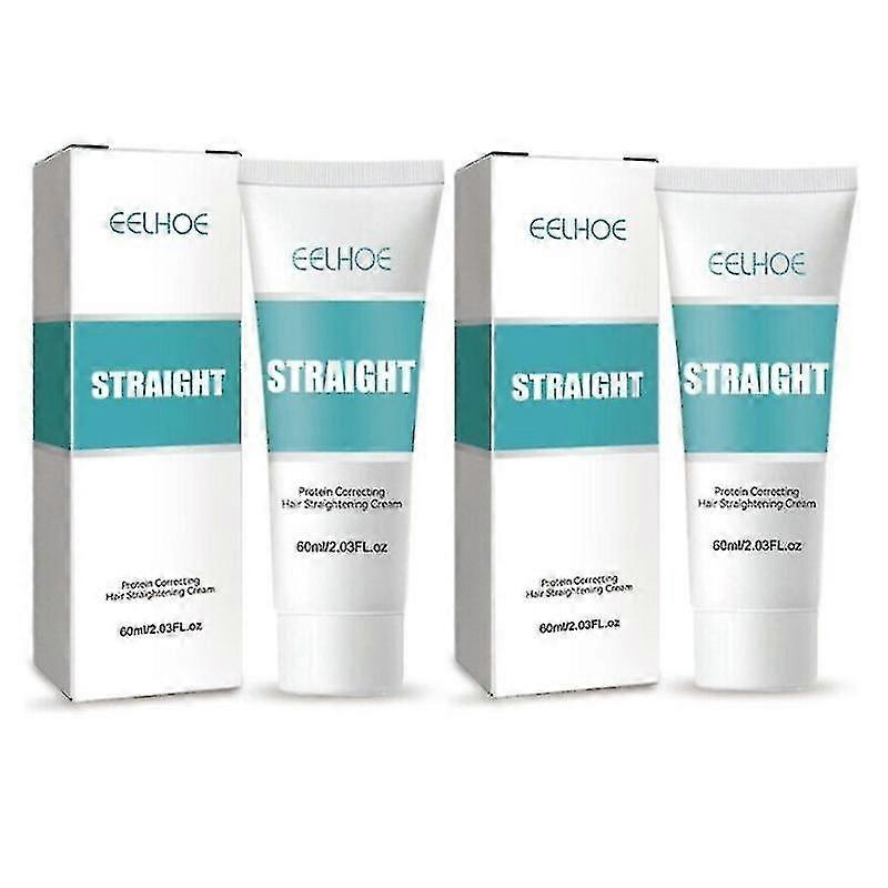 2pcs קרם החלקת שיער להחלקת חלבון חלק 60ml