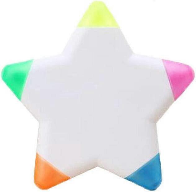Multicolor Highlighter 5 Colors in 1 Rainbow Flower Star Shaped Stationery Marker(Pink,Yellow,Blue,Green,Orange)