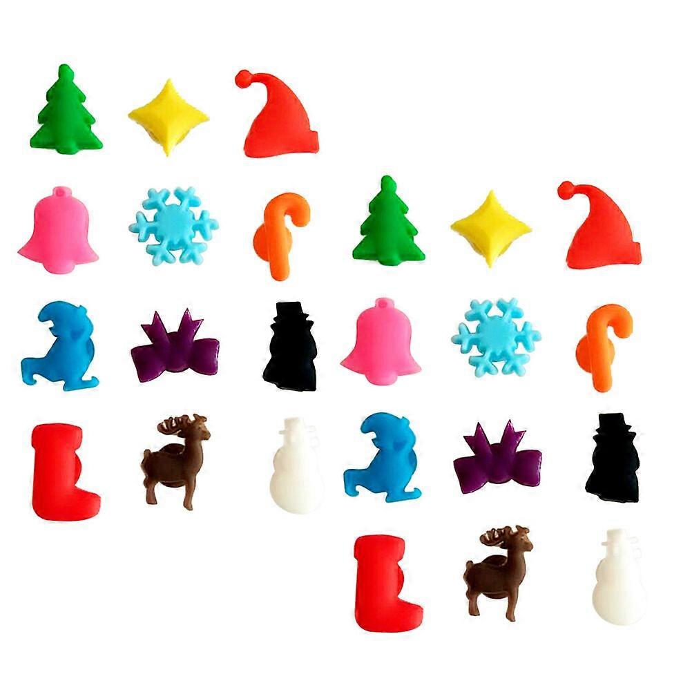24 pz Multicolore Ventosa Bicchieri Marker Silicone Etichetta Festa di Natale Dedicato Tazza di Vetro Strumenti di Riconoscimento (Colore Misto) Co...