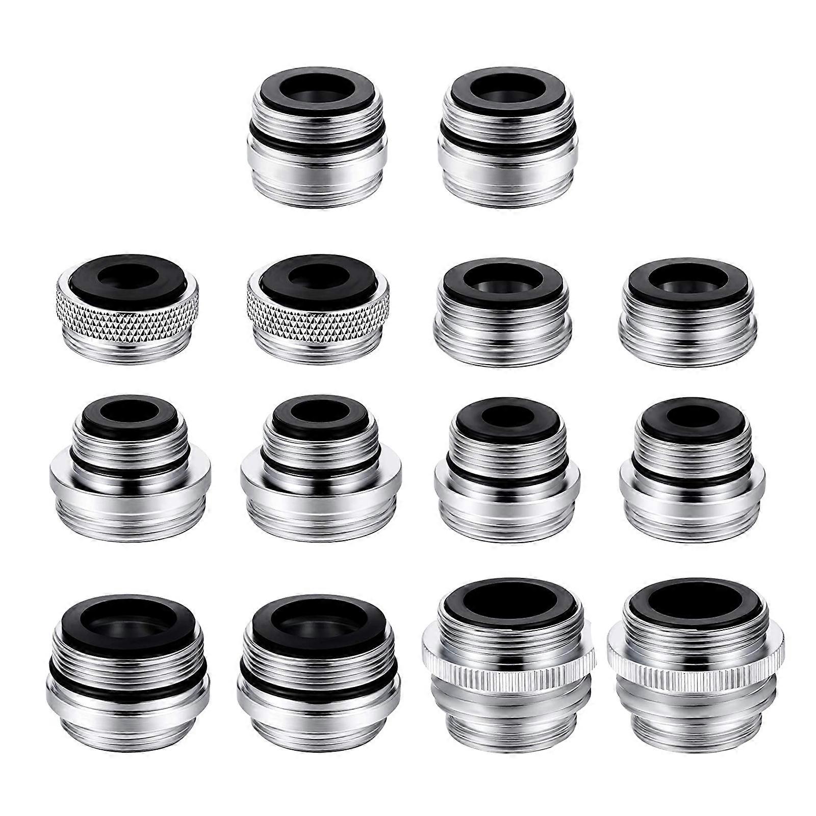 2 Sets/14 Pcs Faucet Adapter Kit Brass Aerator Adapter Set Faucet Connector