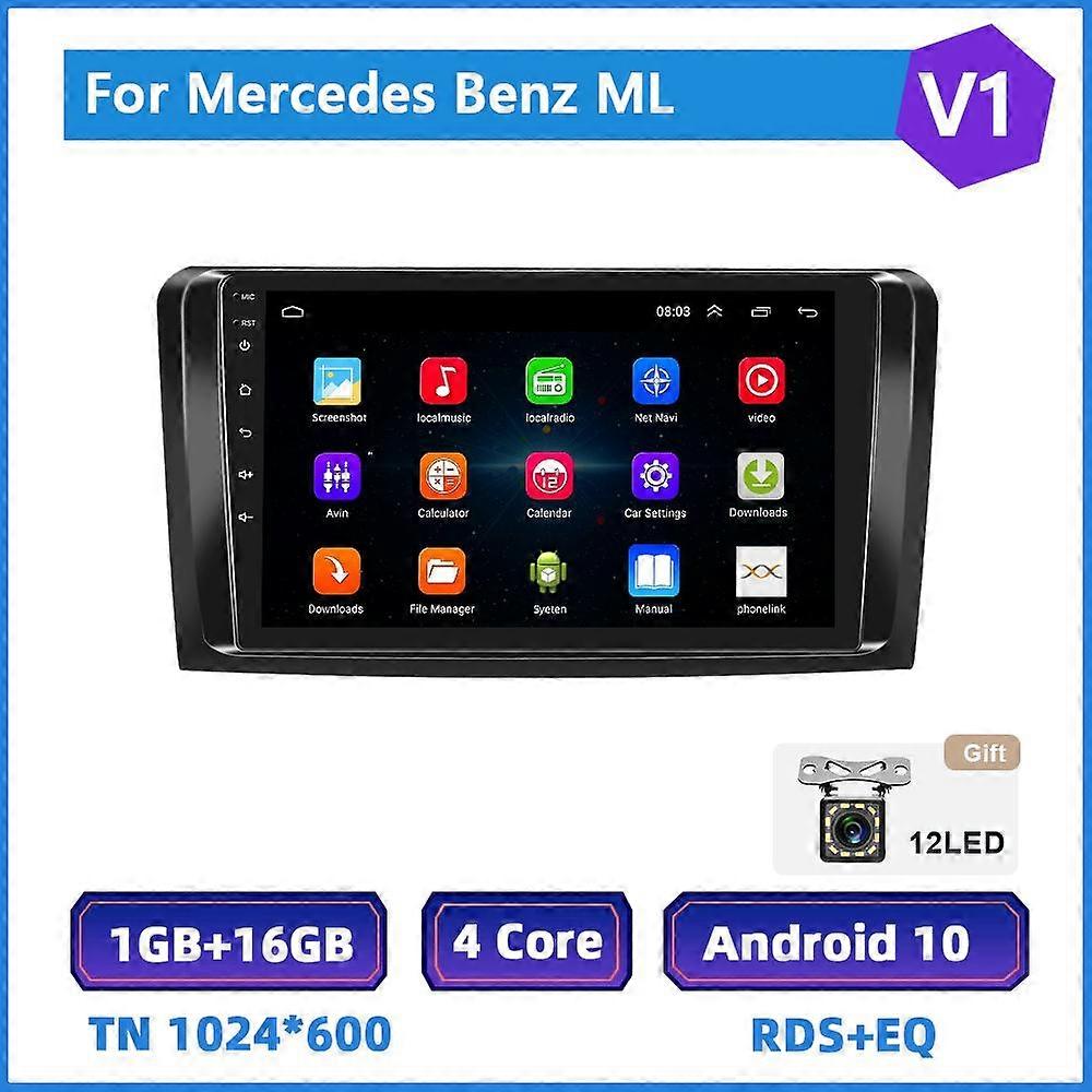Redkid Podofo 2DIN Android Radio Mobil Carplay untuk Mercedes Benz ML Seri 2005-2011 Pemutar Video M