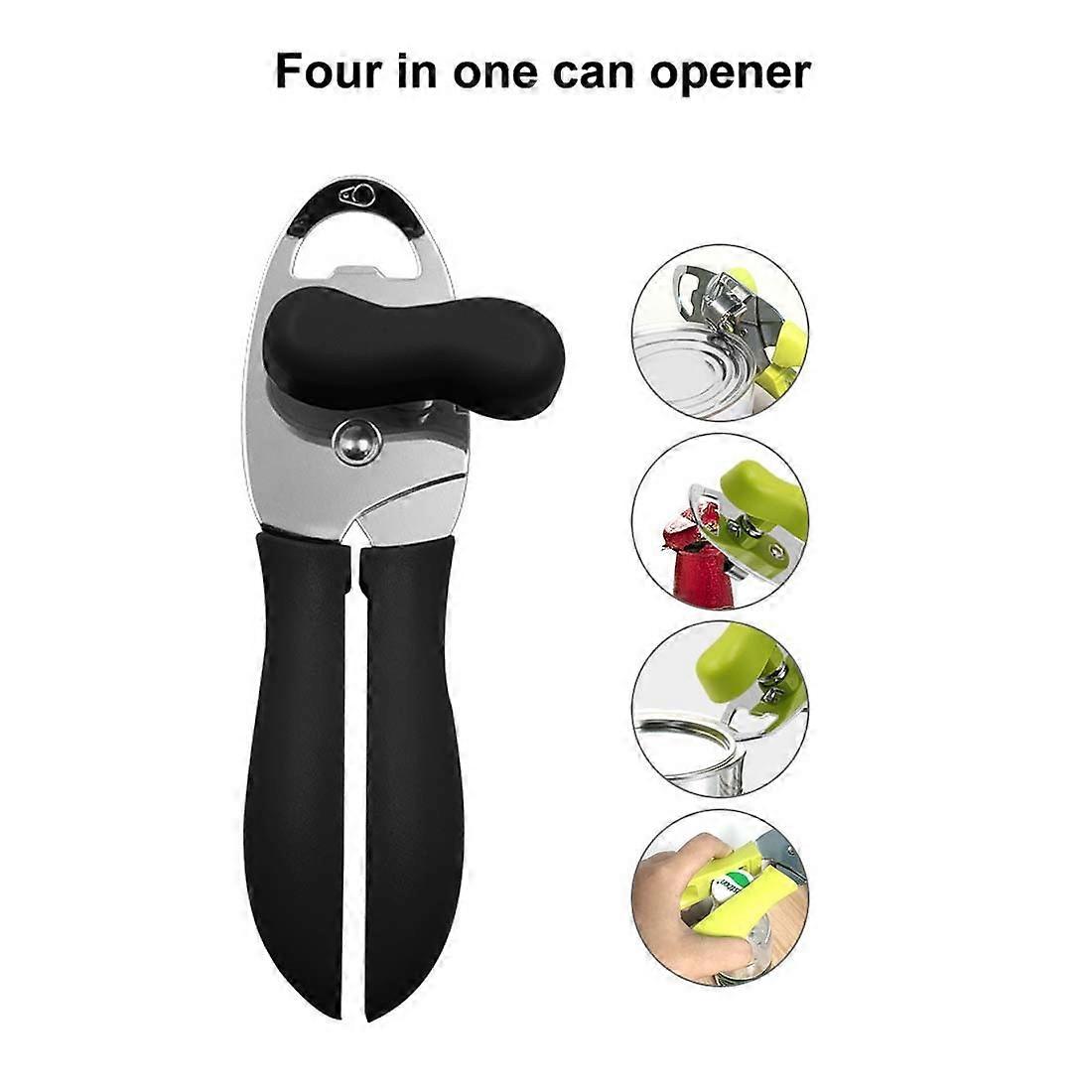 Manual Can Openers, 4 in 1 Stainless Steel Tin openers, Suitable for Cans, Beer and Jar Bottle Openers (D-V2)
