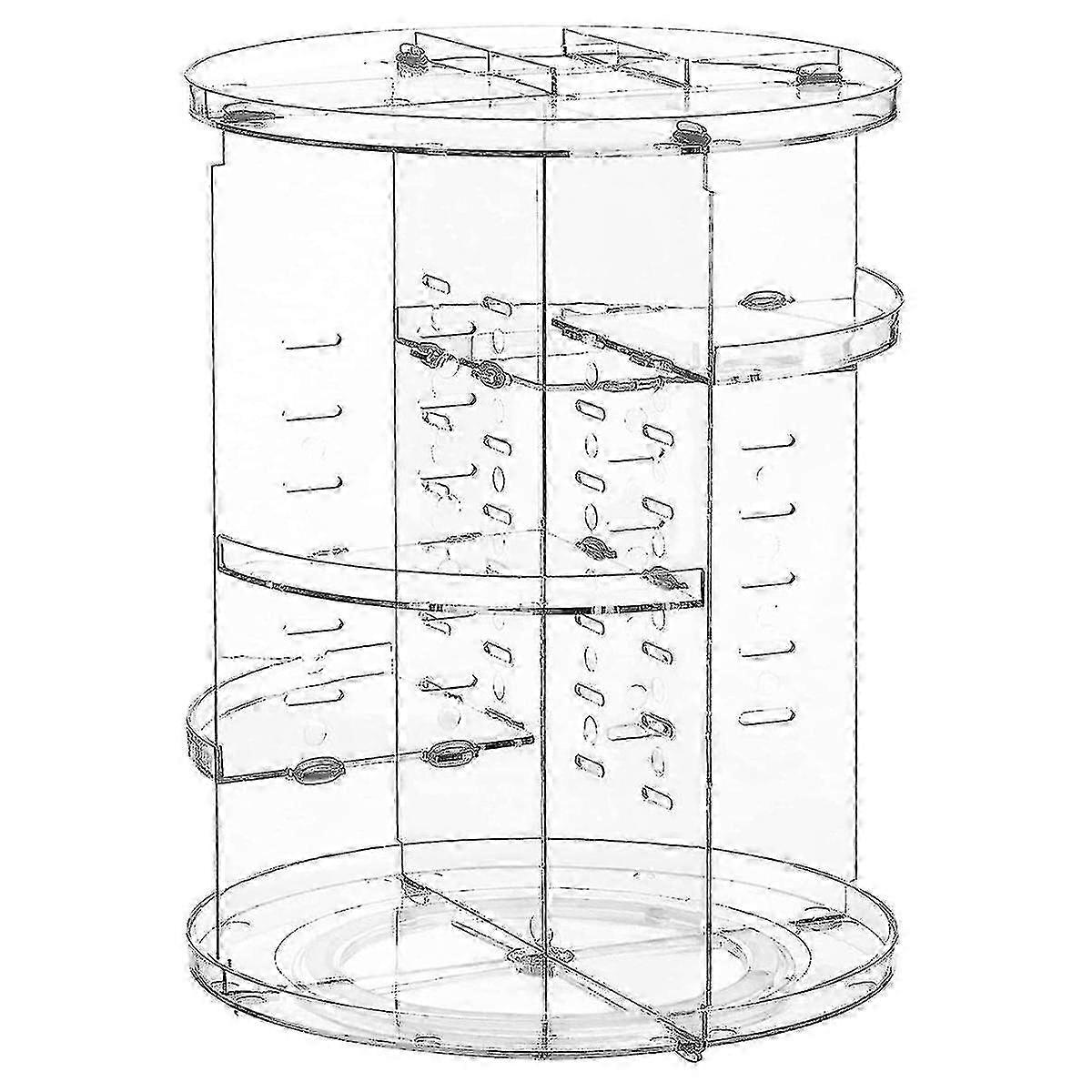 回転メイクアップオーガナイザー、360度回転メイクアップスタンド、大容量クリアコスメティックオーガナイザー、調整可能なディスプレイ